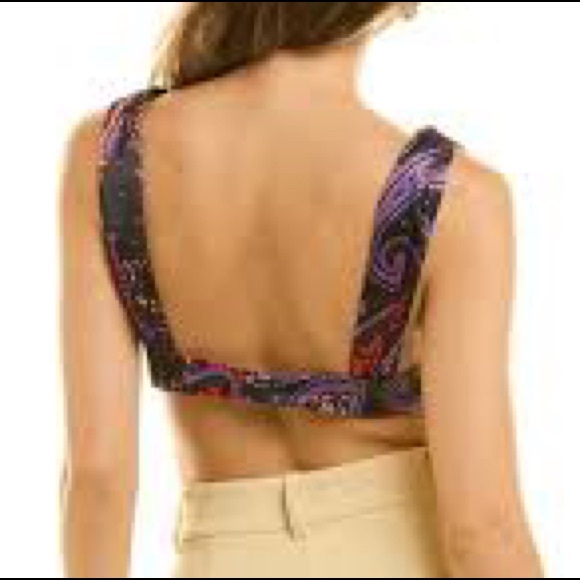 NWT Danielle Bernstein Underwire VNeck Top Paisley - Picture 2 of 3